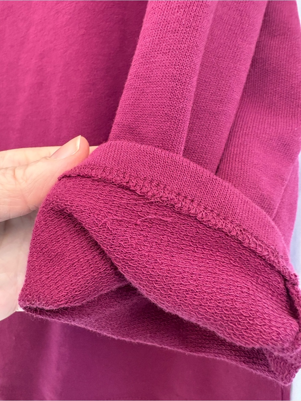 LOFT Tulip Back Raspberry Sweatshirt - Picture 4 of 6
